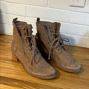 Sam Edelman Brown Combat & Moto Zip Boots Size 8.5